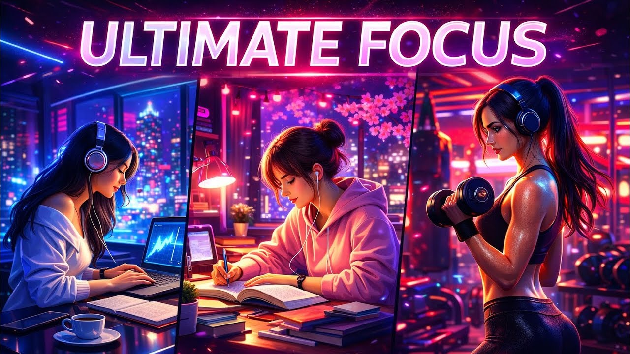 Neon Spring Focus 30min🌸 Future Pop Mix | Study / Work / Workout Music | Electric Skyline