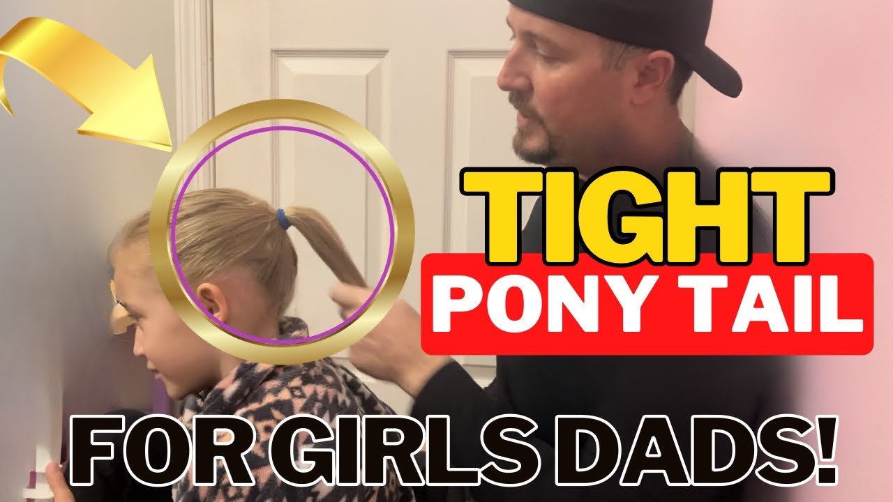 HOW TO Do a PONY TAIL for Sports (for GIRL DADS!) - Super Beginner Tips & Tricks