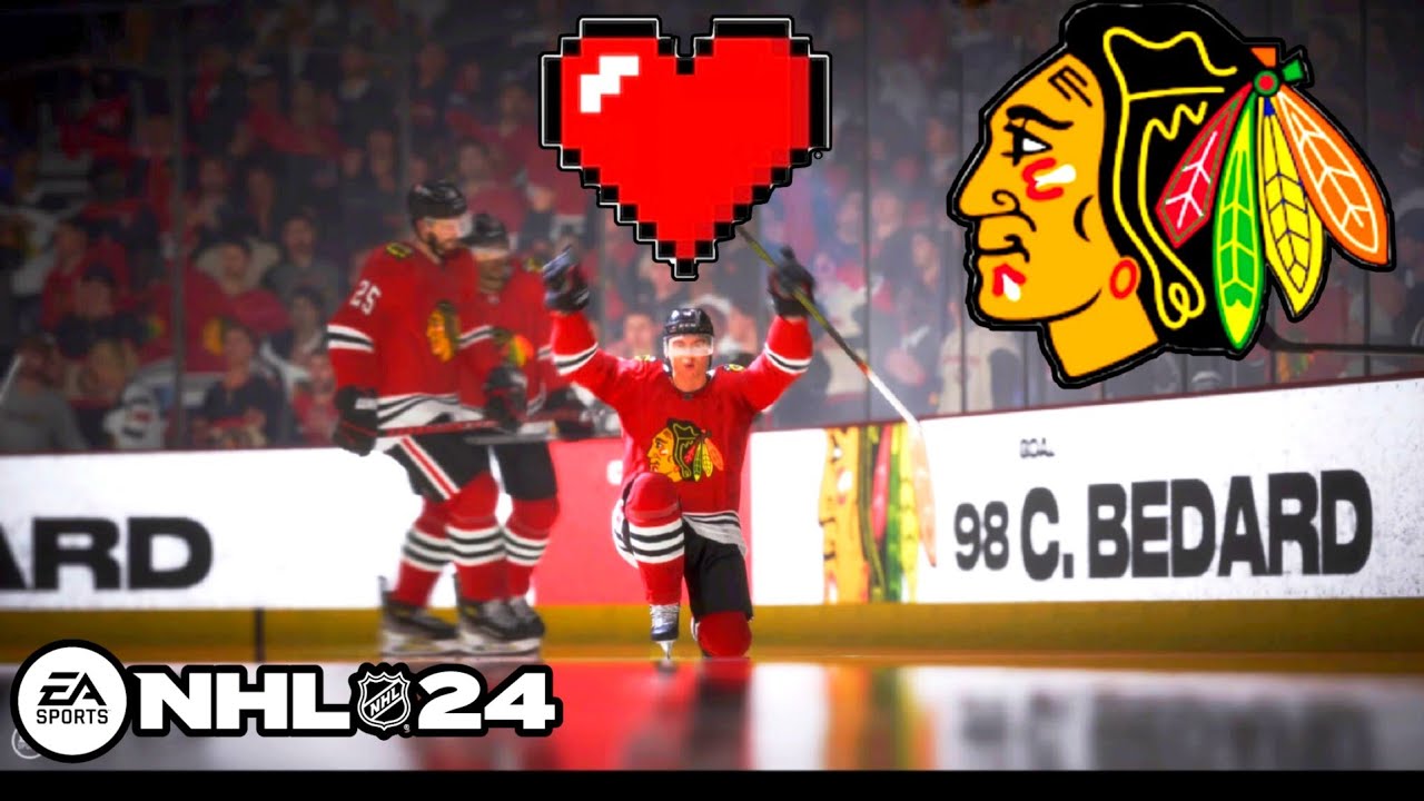 🏒 Chicago Blackhawks vs Detroit Redwings! 🏒 Connor Bedard Scores! NHL 24! 4K! 🎮