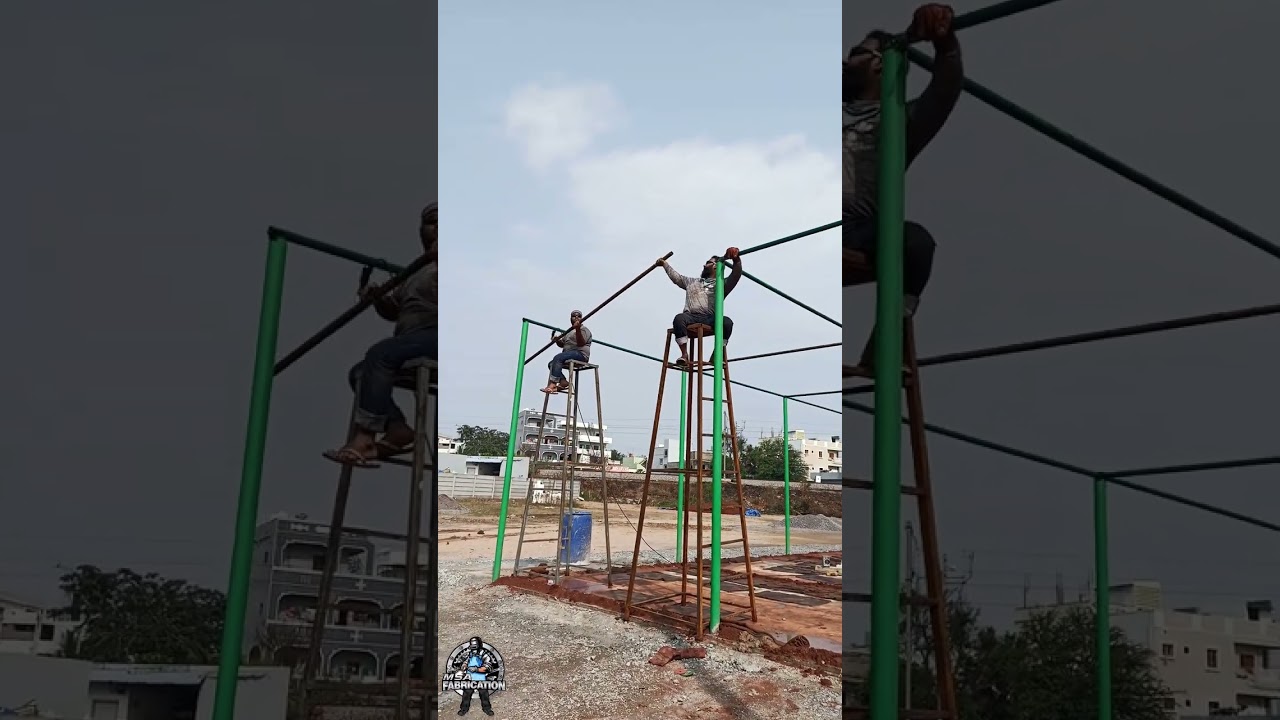 Cricket net practice frame MSA FABRICATION work Hyderabad #welding #cricket 