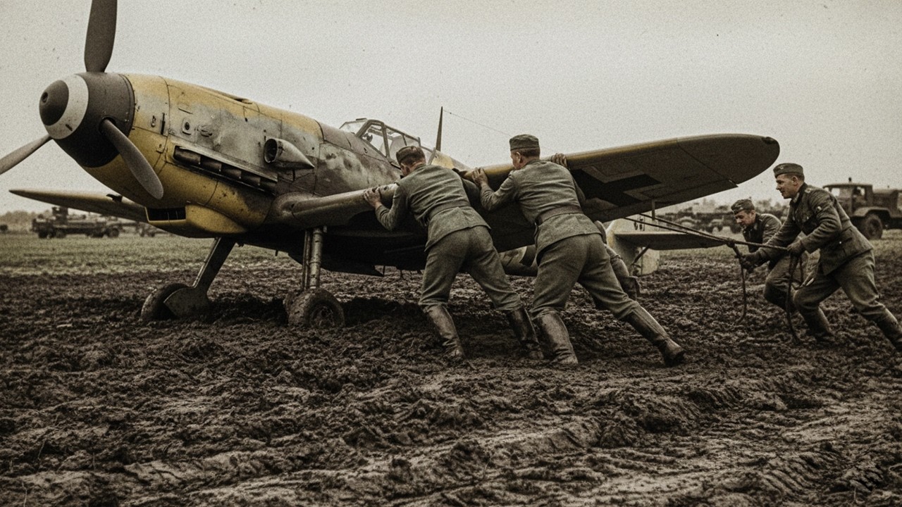 Luftwaffe spoléhala na „rychlý“ ústup, dokud se bláto nestalo pastí, z níž žádné letadlo nevzlétlo!