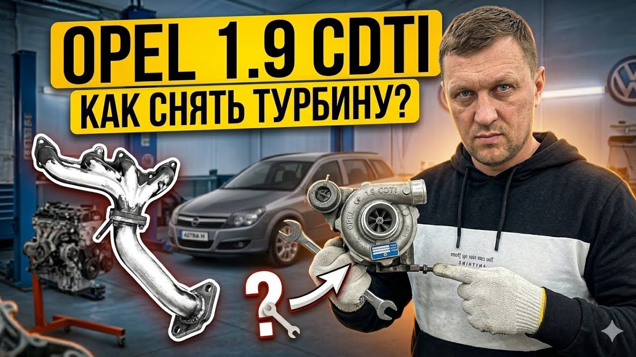 OPEL 1.9 CDTI как снять турбину