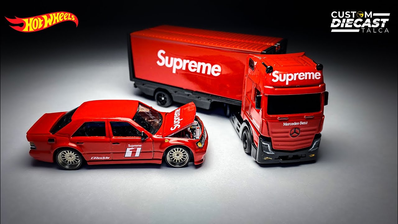 🔥Custom Hot Wheels Team Transport Supreme Mercedes Benz🔥