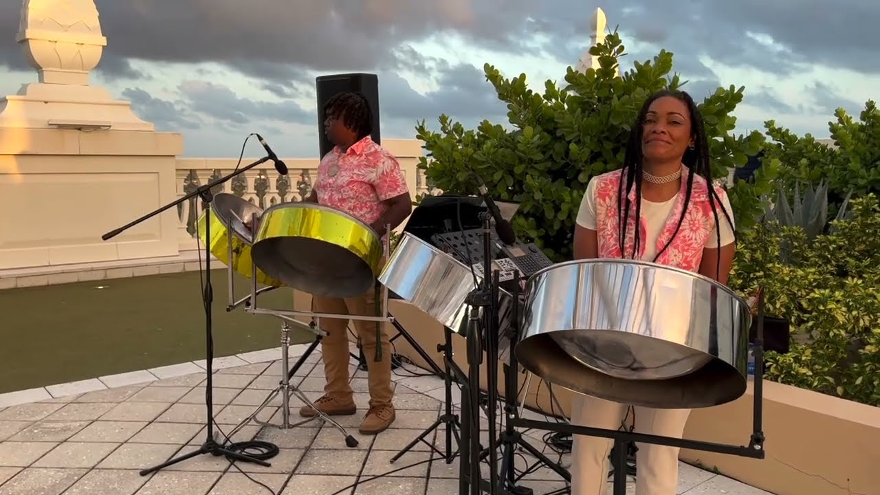 2 Piece Steel Pan Band performing at an event on the Rooftop Terrace - BahaMar