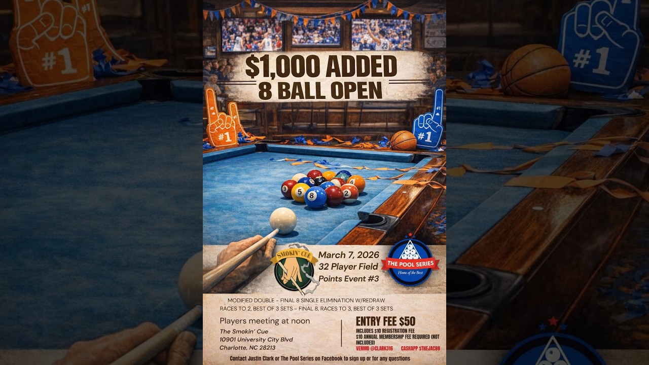 The Pool Series  - 2026 Event #3  - Final 8 - 8 Ball - The Smokon' Cue