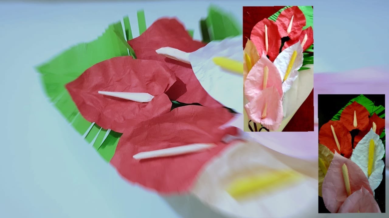 #anthuriumflower#paperflower#roomdecor#Easyflowers#papercraf How to make Anthurium flower with paper