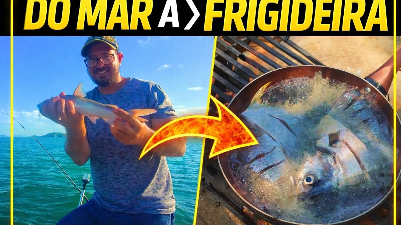 Do mar direto pra frigideira! 🌊🔥 Peixe fresquinho na beira da praia#PescaRaiz #PeixeNaHora 