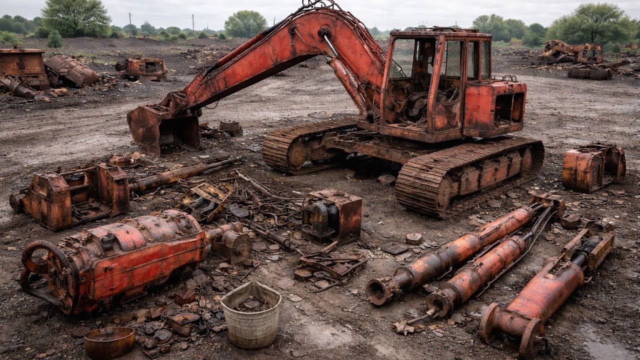 Heavy Excavator Fully Dismantled | Step-by-Step Workshop Process