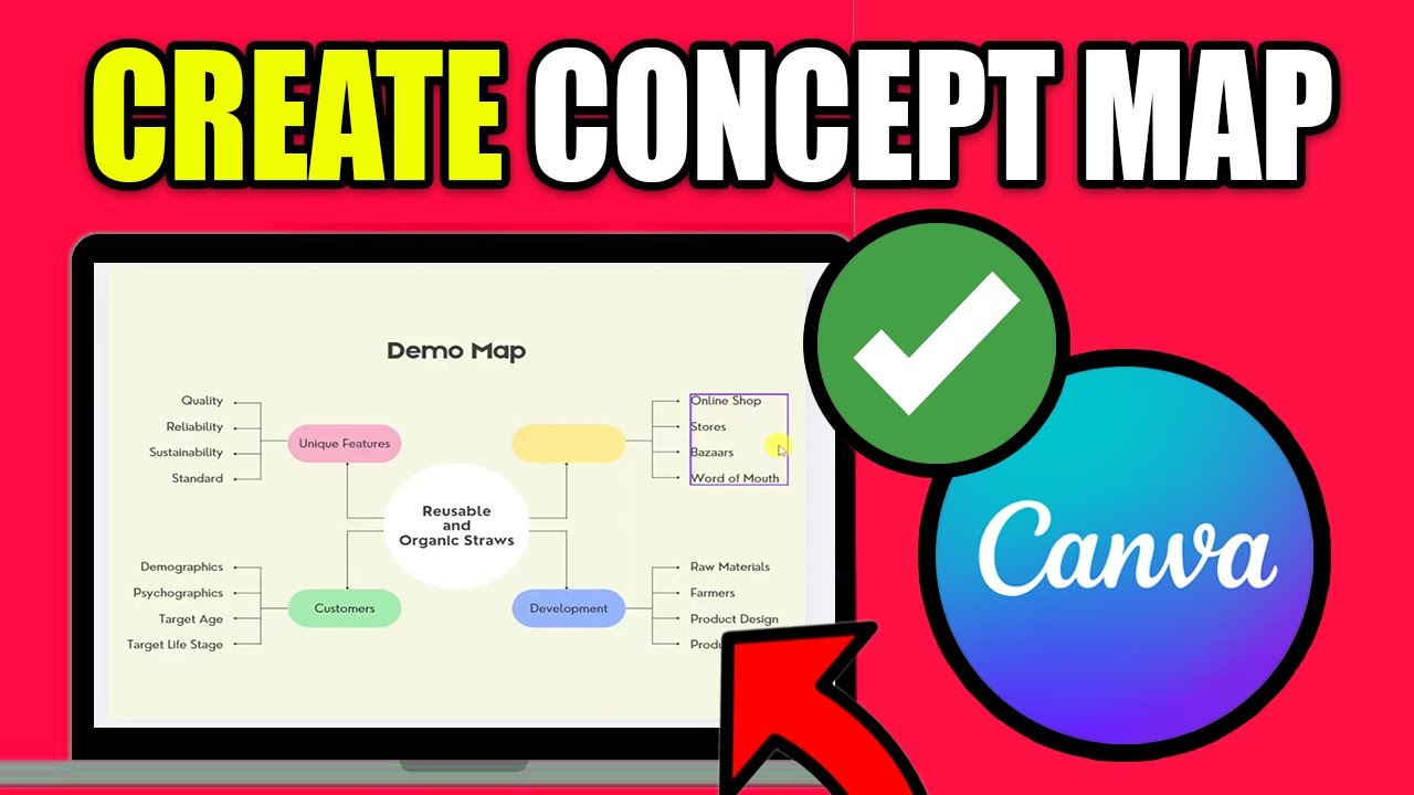 How To Create A Concept Map On Canva | Concept Map Canva Tutorial