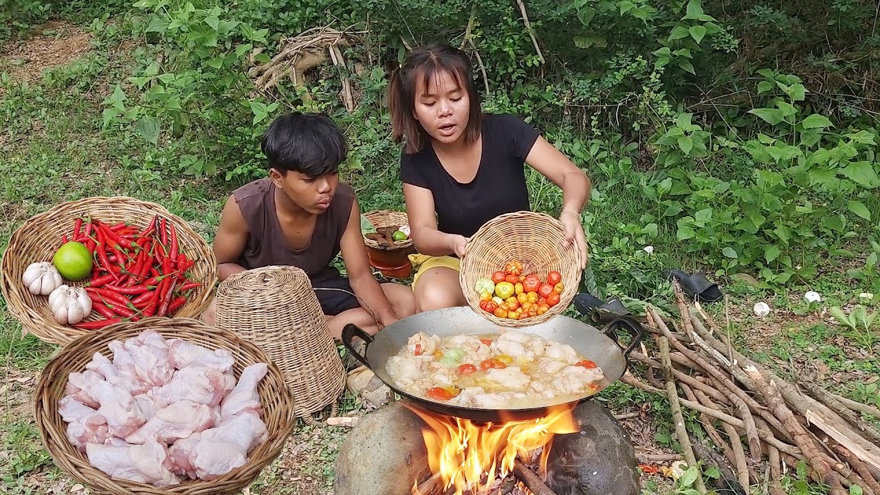 Cooking Chicken wing spicy tasty tomato and Yummy delicious @survivalskillsanywhere