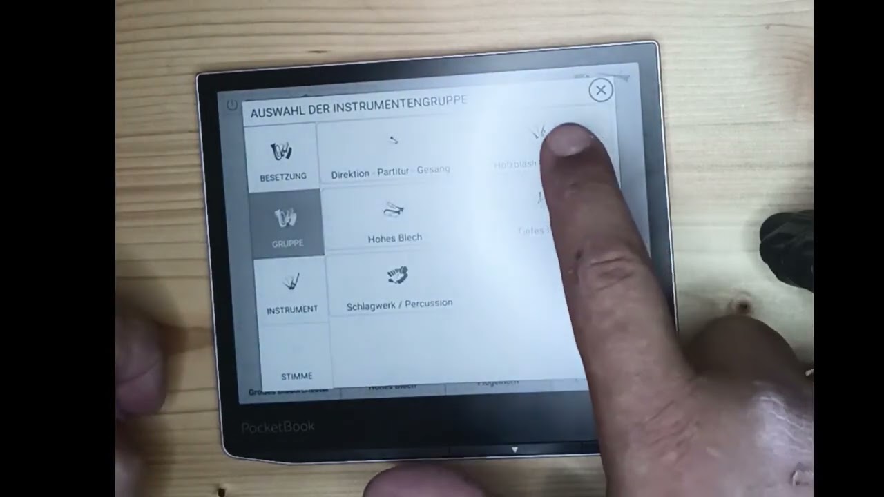 Marschpat Erste Schritte, Handhabung der App, Notenklammer