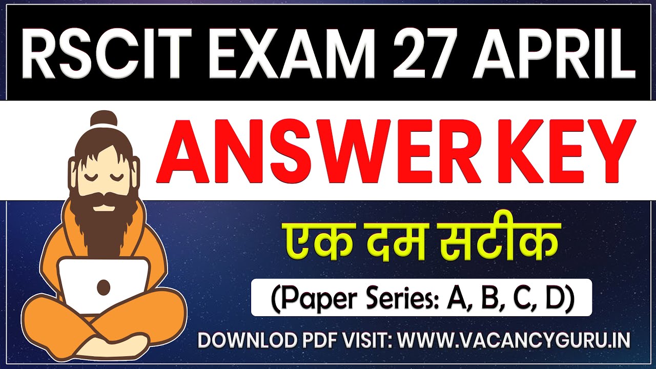 RSCIT answer key 27 April 2025 RSCIT Answer key today RSCIT 27 April 2025 Answerkey RSCIT Exam 2025