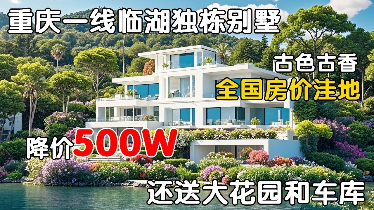 重庆市渝北区一线临湖独栋别墅！全国房价洼地，湖景大独栋，降价了！！#房产达人#房产知识