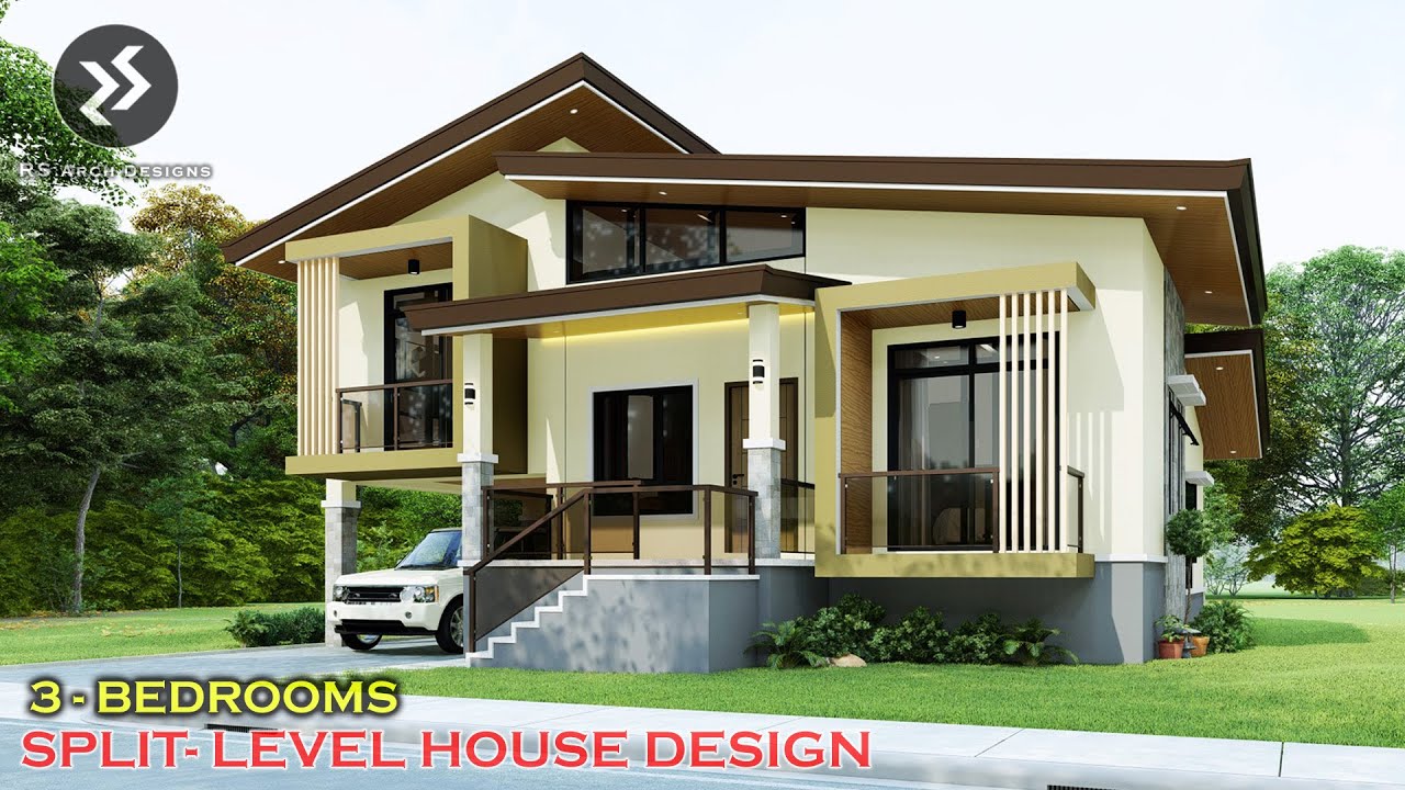 SPLIT LEVEL HOUSE DESIGN WITH 3 BEDROOMS | 11.5 x 12 meters | MODERN HOUSE DESIGN