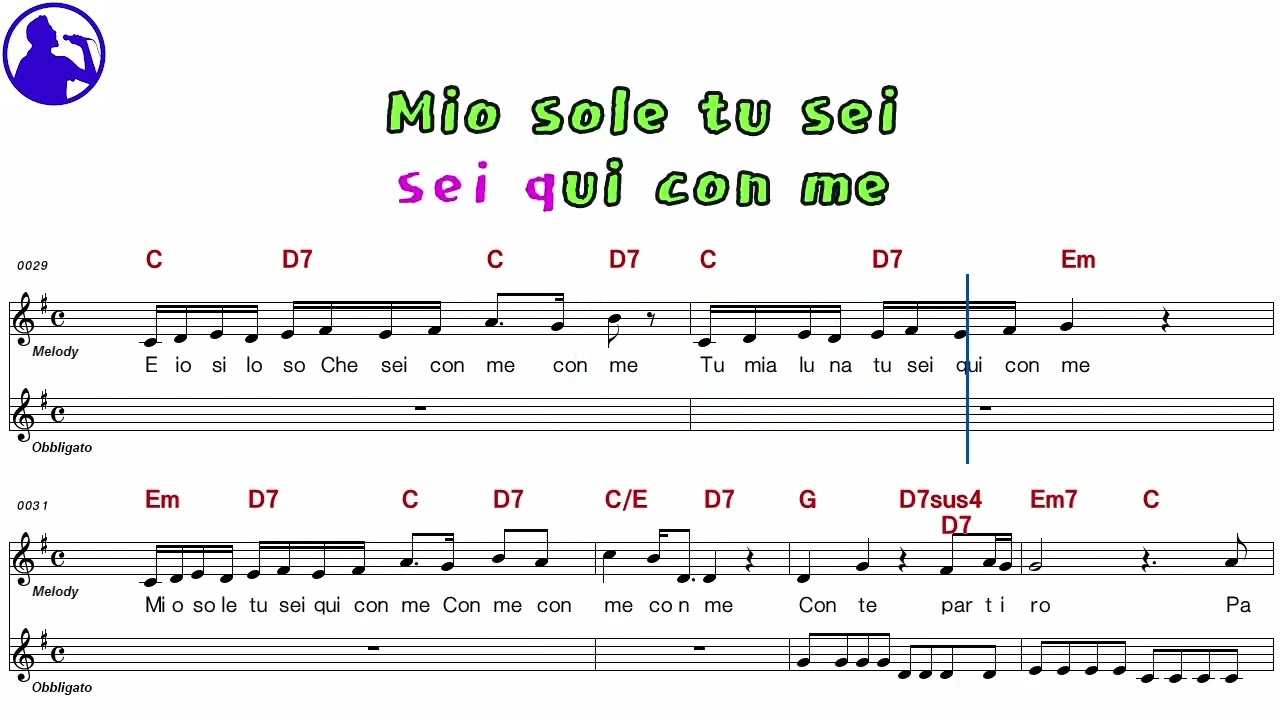 Andrea Bocello-Con te partiro karaoke sheet music,MR for players,chord,chorus add(Ye karaoke)