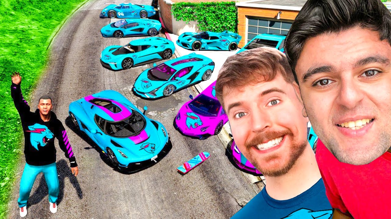 ვაგროვებ MrBeast -ის სუპერ მანქანებს GTA5 ში !
