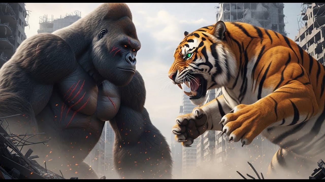 King-kong-vs-tiger-epic-battle-in-a-ruined-urban-area