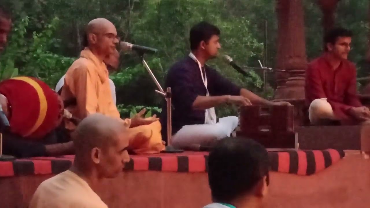 Yamuna Harathi by H. G. Amarendra Das at Govardhan Eco village, Wada, Mumbai.