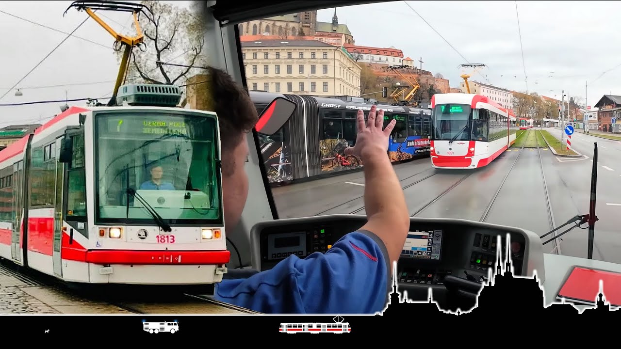 Nově linka 7 i o víkendu 🚋 Cab view tram Brno