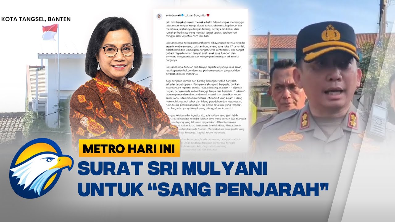 Pelaku Penjarahan Rumah Menteri Sri Mulyani Ditangkap - [Metro Hari Ini]