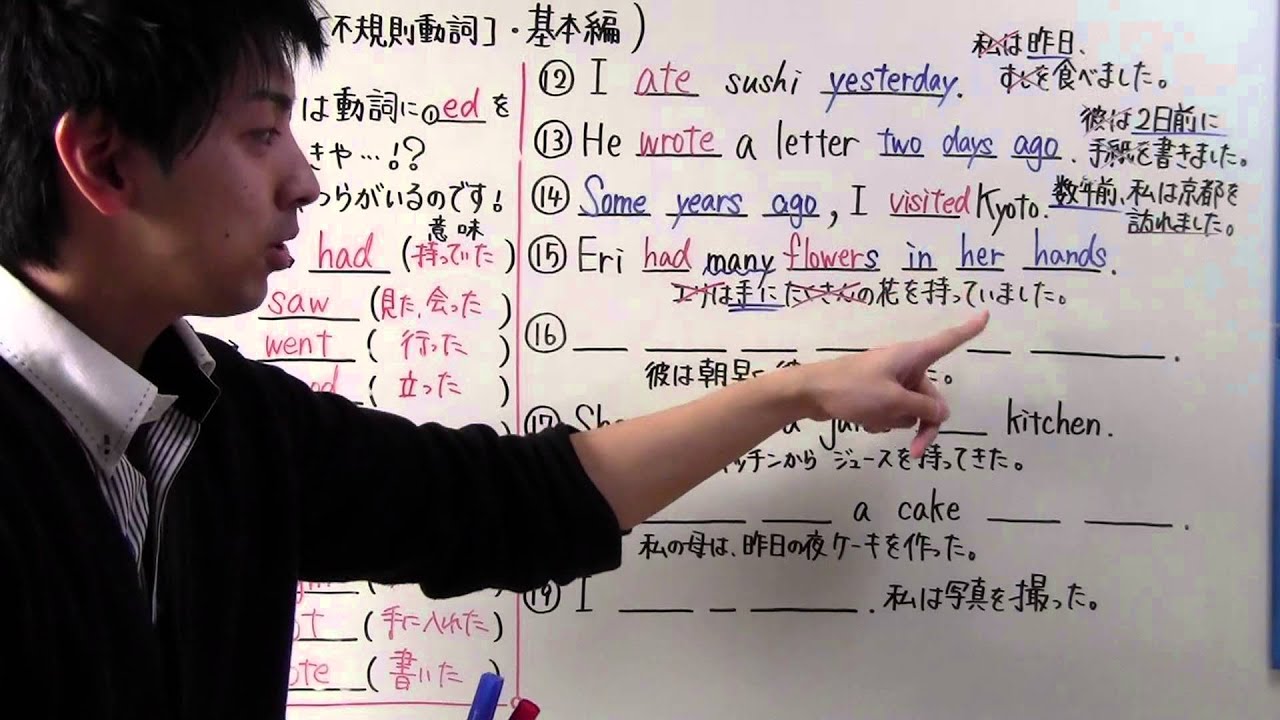 【英語】中1-44 過去形(不規則動詞)基本編