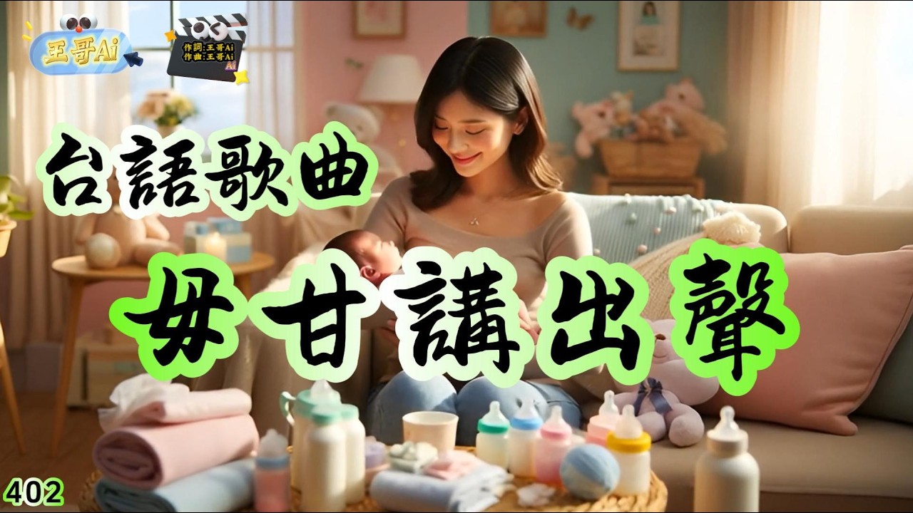 閩南語歌曲(402.毋甘講出聲)望你一暝大一寸 望你快樂過青春.望你勇敢腳步穩 向望一生攏平順  #王哥Ai #原創歌曲 #閩南語流行歌曲 #台語歌曲 #音樂 #ai歌手