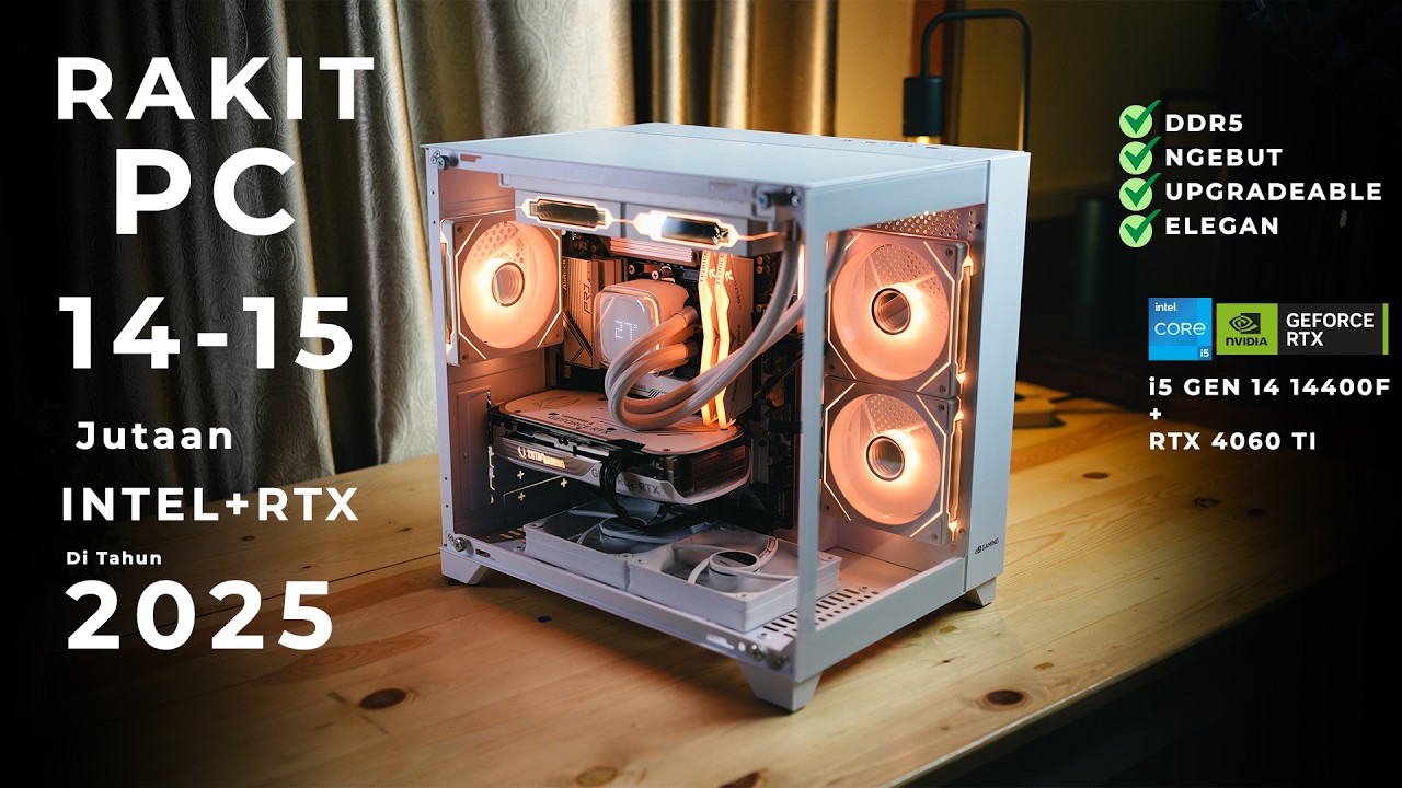 Rakit PC 14-15 Jutaan All-White Pakai Intel Gen 14 Dan RTX 4060 TI Di Tahun 2025! FT Ocypus Iota L24