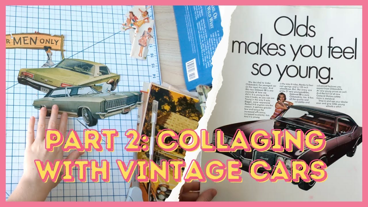Part 2: Collage Paper Haul + Vintage Car Collage on Wood Panel | Collage with Me