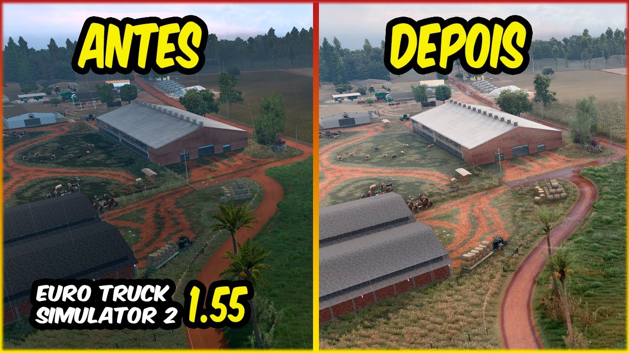 TRANSFORME O GRÁFICO DO EURO TRUCK SIMULATOR 2 COM ESSE PLUGIN GRÁFICO ULTRA REALISTA ETS2 1.55