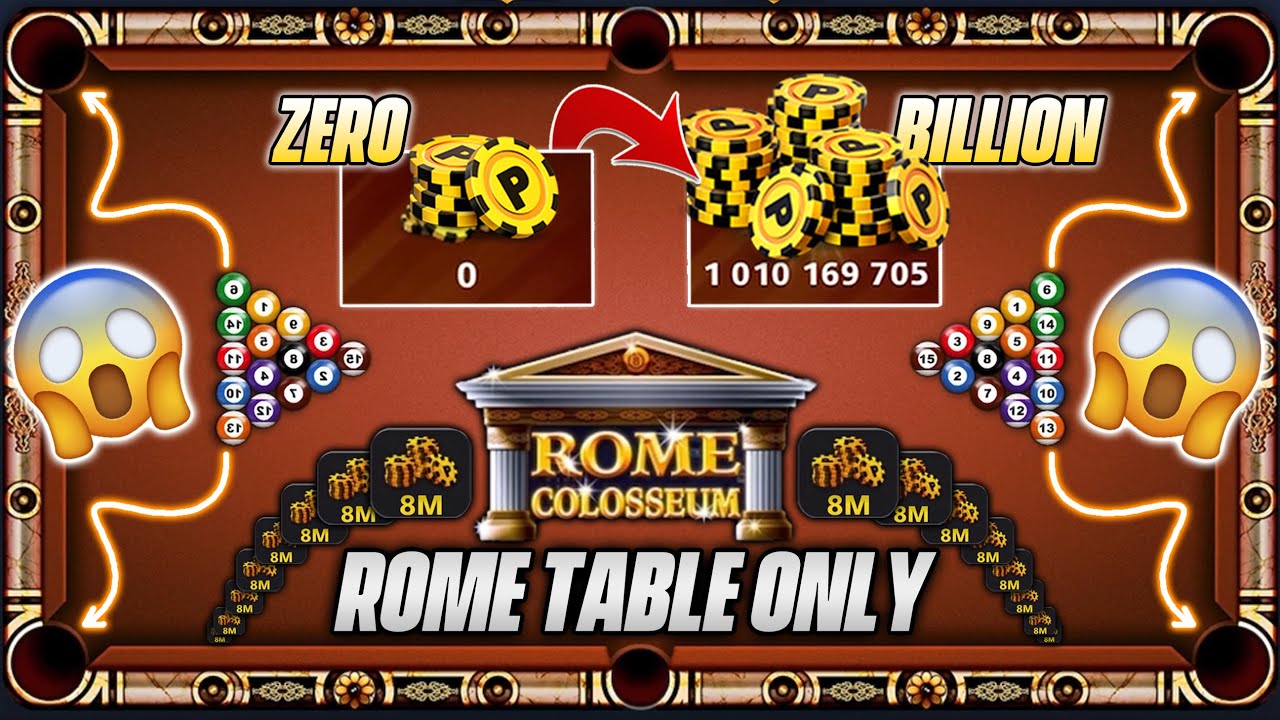 Zero to 1 BILLION playing ROME Only [HighLights] GamingWithK - 8 Ball Pool