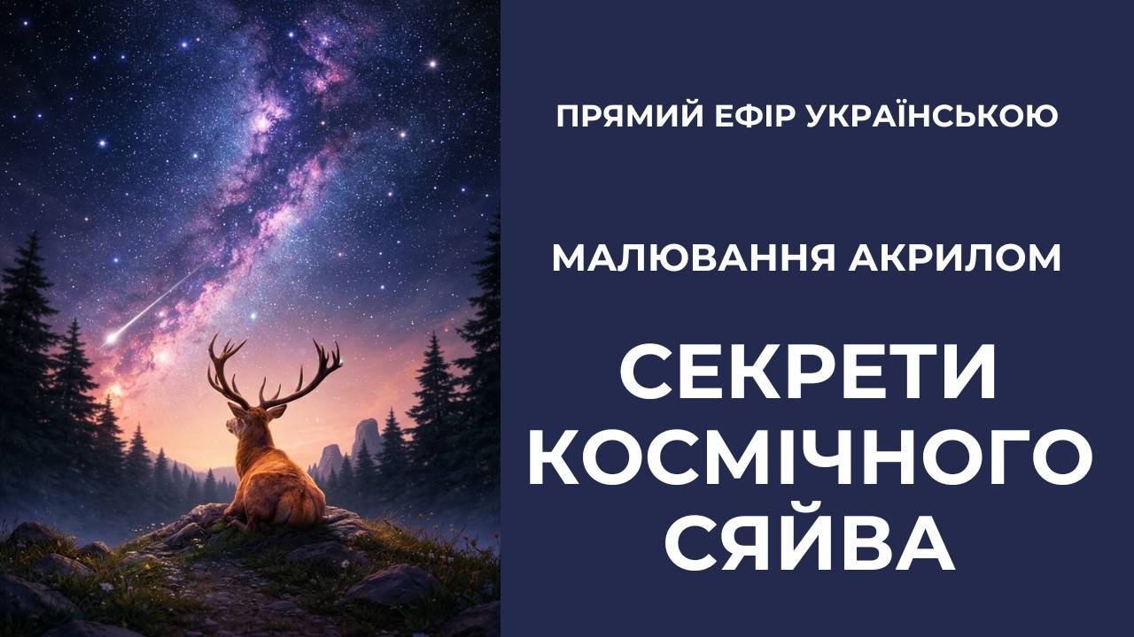 Секрети космічного сяйва. Олень і Чумацький Шлях. ☄️ #акрил