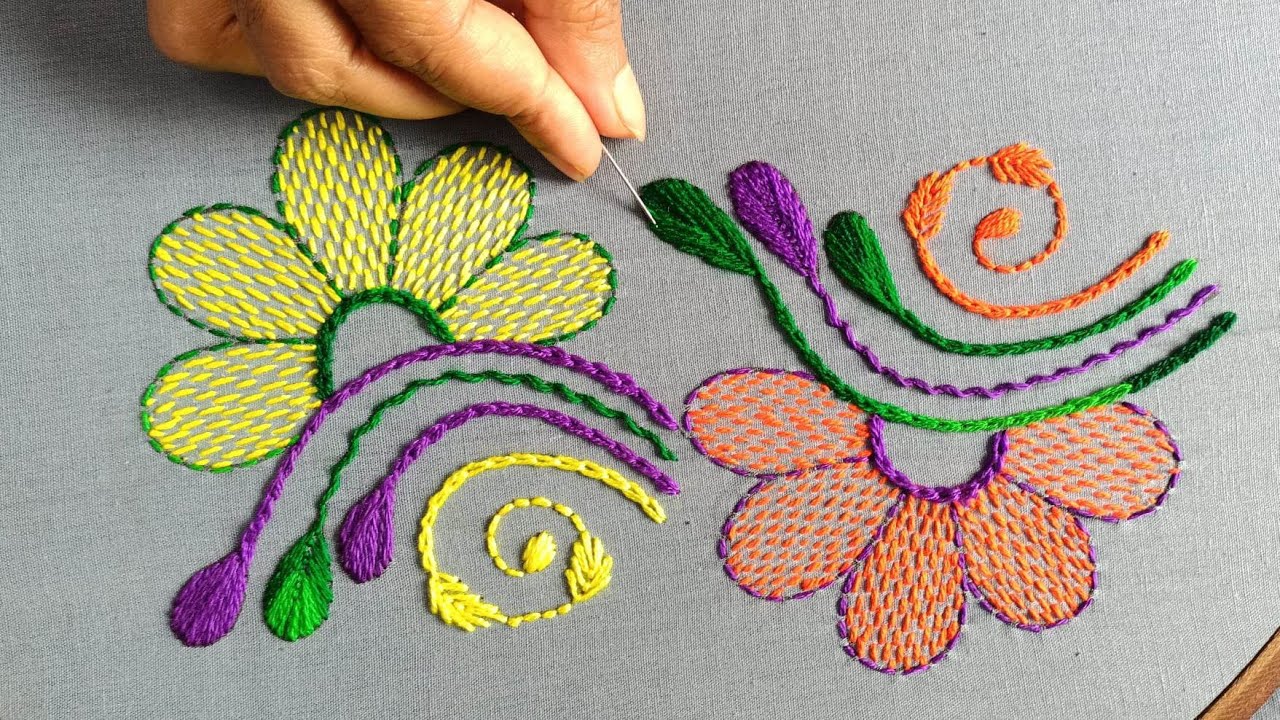 নকশী কাঁথা সেলাই ! Nokshi Katha,Hand Embroidery Traditional Bangladeshi Nokshi Katha Stitch Tutorial