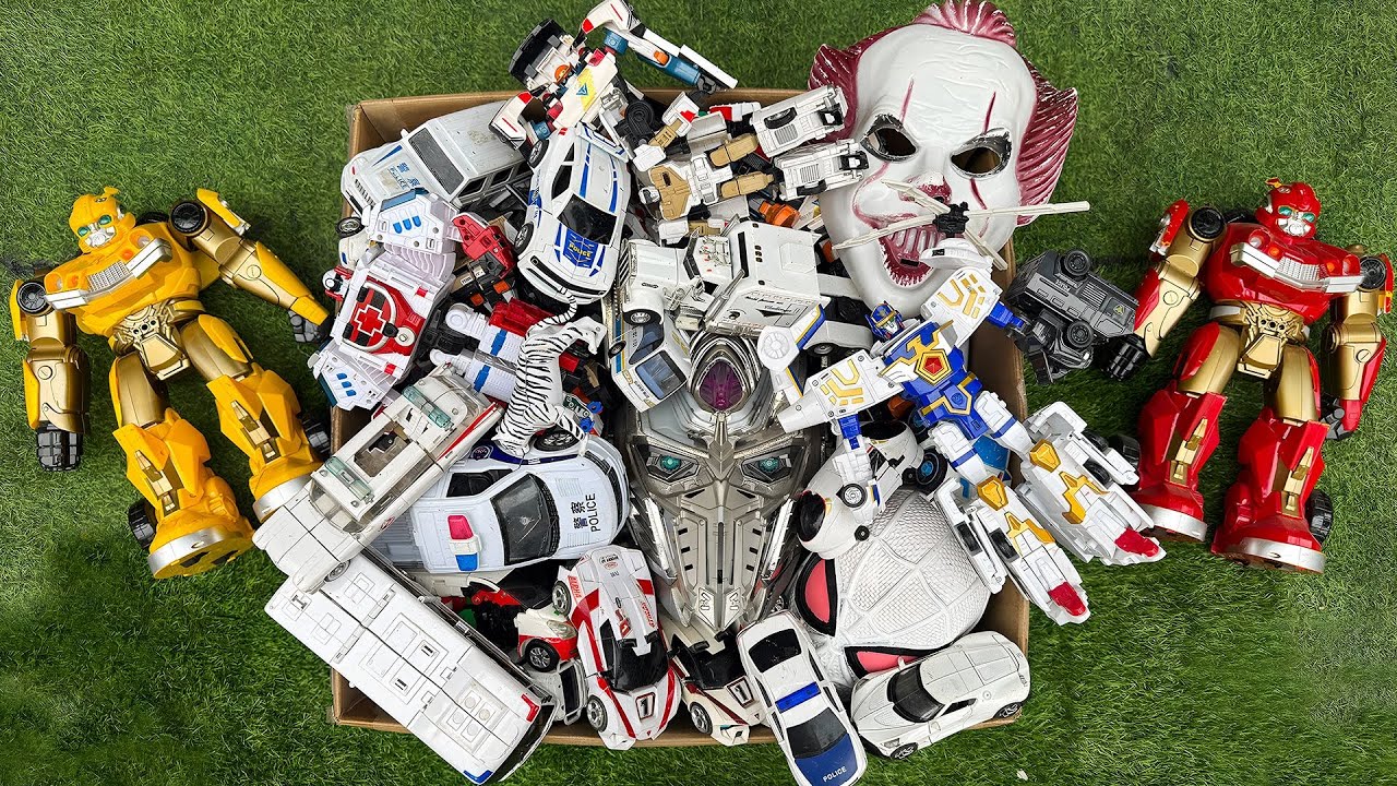 100+ Many Size of Police Transformers Robot Tobot Car Toys Collection: Helicopter, Truck, Train, Bus