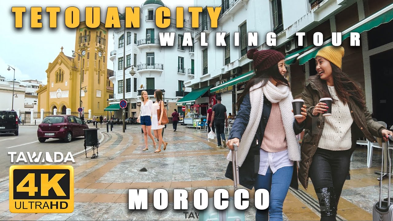 Tetouan city downtown walking tour ( Morocco 4K UHD )