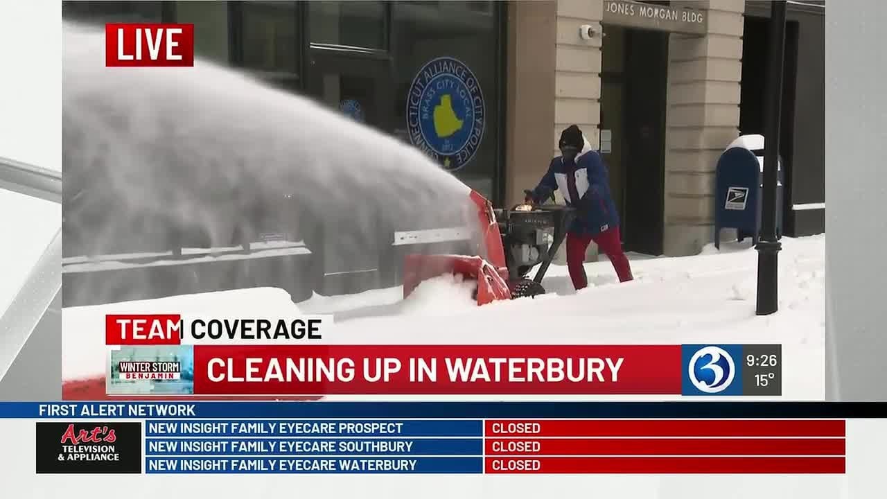 VIDEO: Waterbury snow-blows its way out of Winter Storm Benjamin