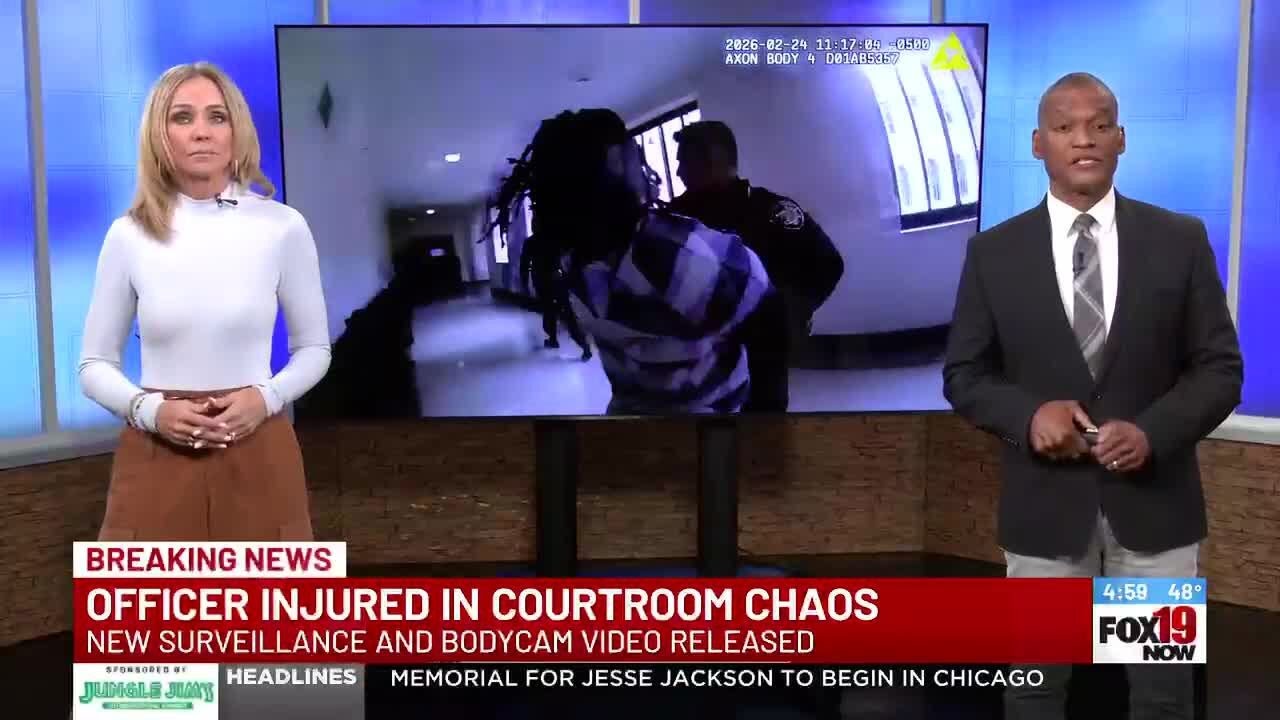 Cincinnati homicide detective hurt in courthouse brawl