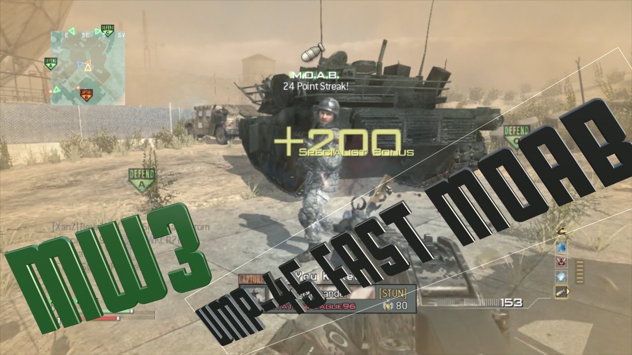 MW3- Quick UMP-45 MOAB on Dome!