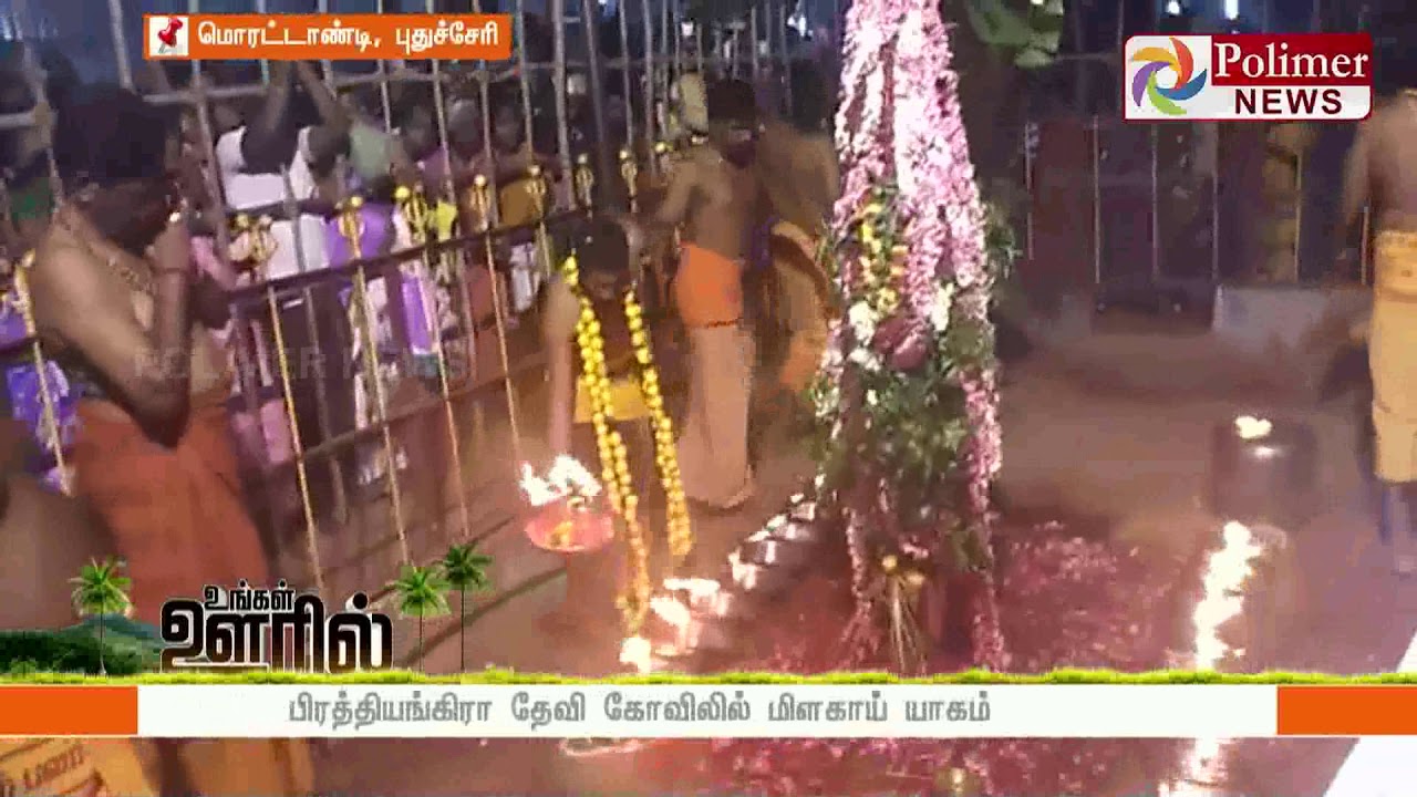 பிரத்தியங்கிரா தேவி கோவிலில் மிளகாய் யாகம் நடைபெற்றது