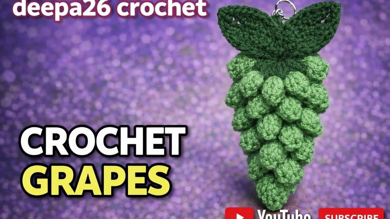 How to crochet Grapes keychain/step by step tutorial
