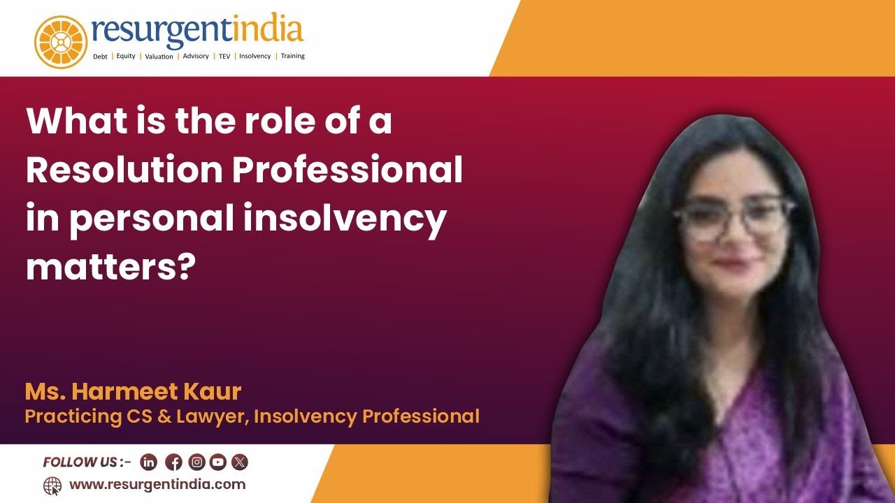 What is the role of a Resolution Professional in personal insolvency matters?