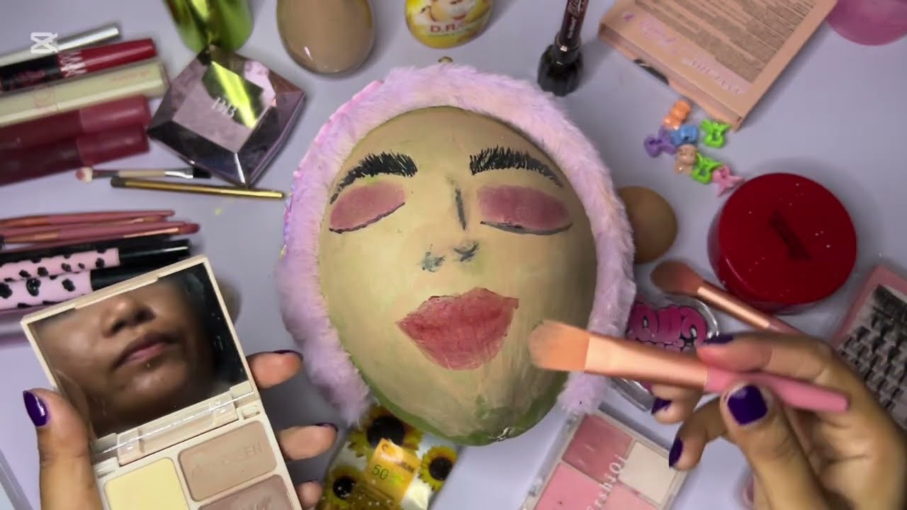 Soothing ASMR Makeup on Fruit | Calming Sounds Only