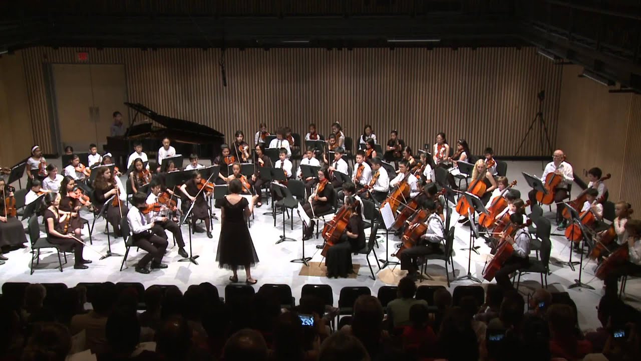 Combined VSO School string ensembles play 
