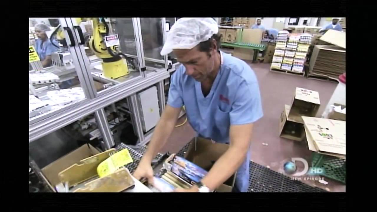 Mike Rowe at Hickman's Family Farms - packing station