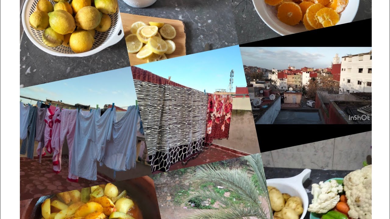 روتين تحفيزي⁉️وخى لبرد وشتا🌨️تقطيع الحامض🍋 والبرتقال🍊في المجمد⁉️طاجين بالخضر 🥔🍗