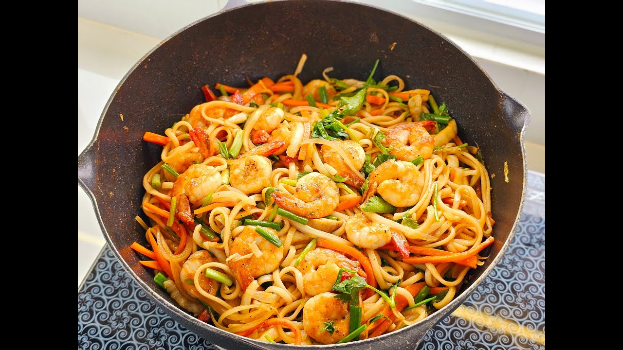 Cách Làm Mì Xào Tôm Ngon Nhanh Gọn - Hoài Nam Food