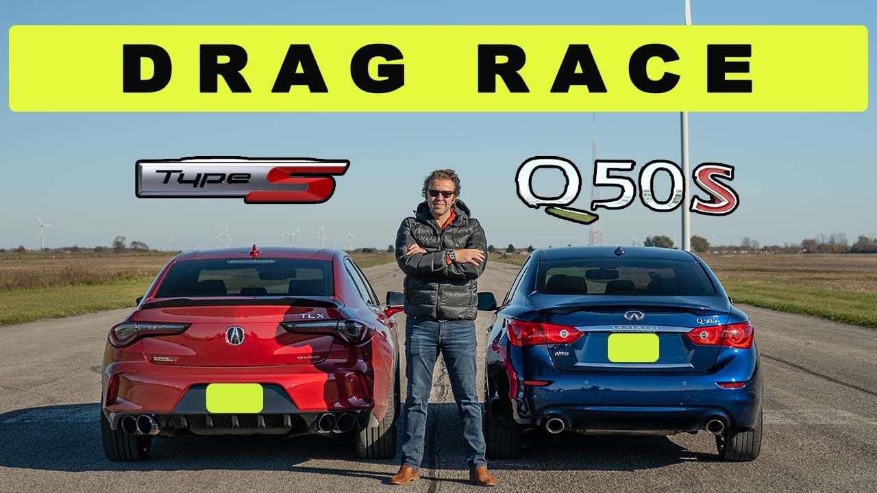 Acura TLX Type S 2021 года против Infiniti Q50 Red Sport — надежды не было! Гонка Drag and Roll.
