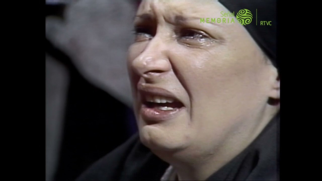 Actriz Dora Cadavid en una escena sobre la Navidad negra de Pasto de 1822