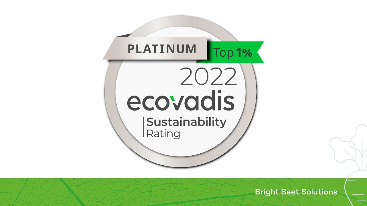 EcoVadis Platinum rating for Cosun Beet Company [EN subtitles]