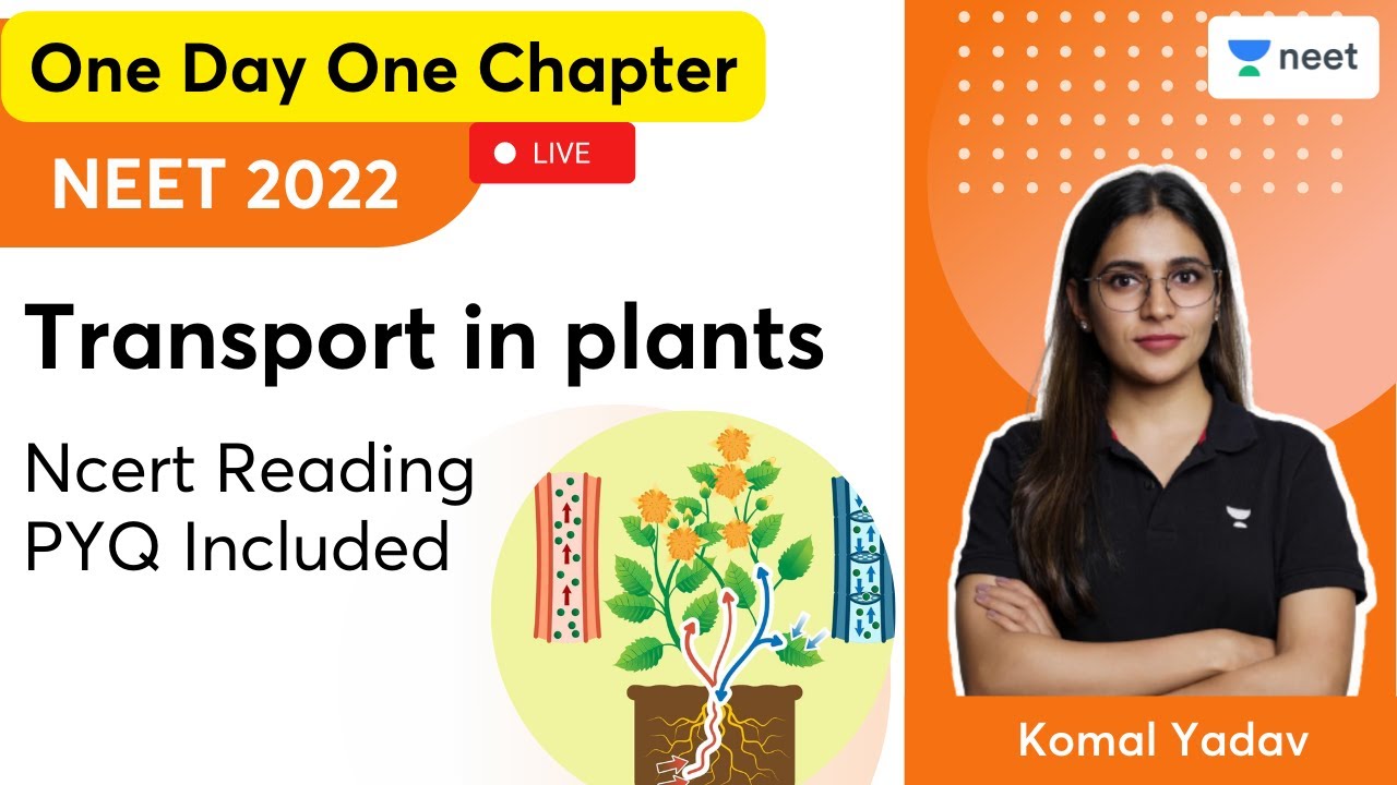 Transport in Plants | One Day One Chapter | NCERT reading | PYQ including | NEET 2022 | Komal Yadav