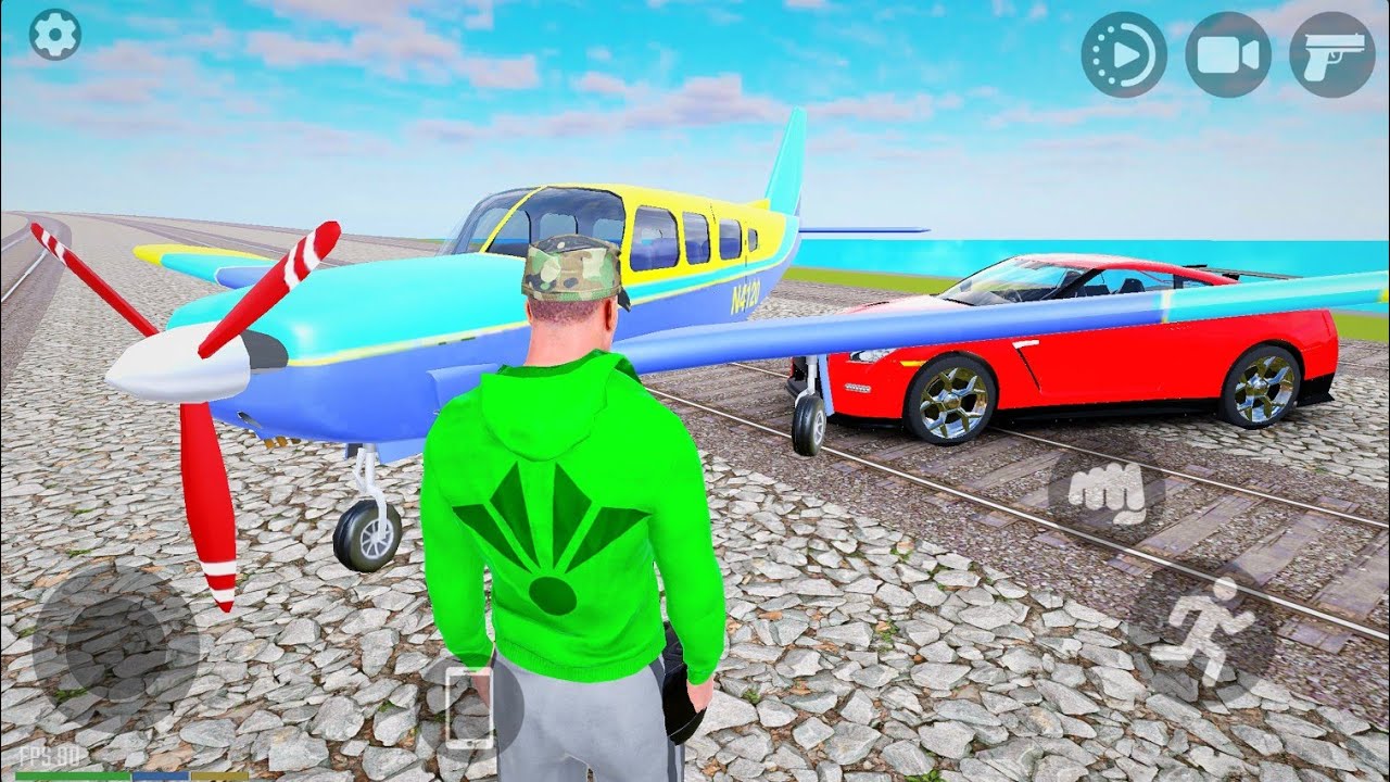 Flying Private Airplane Helicopter in Big City Nissan GTR Indian Car and Bike GTiv Gameplay